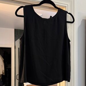 Eileen Fisher silk Black Sleeveless Scoop Neck Tank